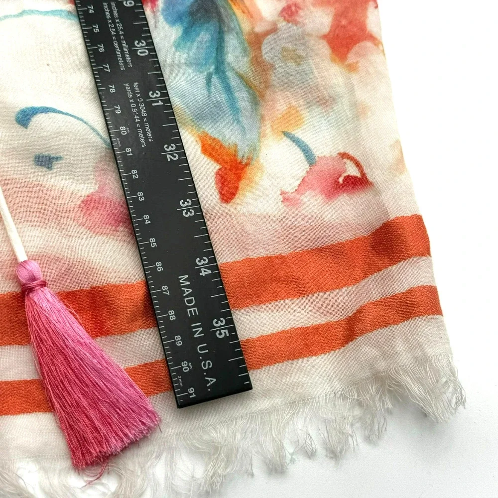 LAGUNA Watercolor Floral Silk Cotton Long Open Swim Cover Up Kaftan Kimono Boho‎